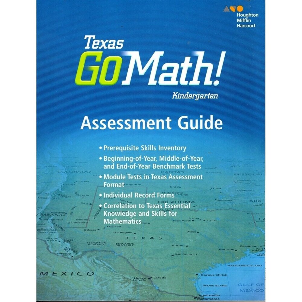 Texas Go Math Assessment Guide GRADE K Houghton Mifflin NEW